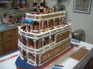 New Orleans Louisiana Tug Boat custom gingerbread sculpture in Wisconsin