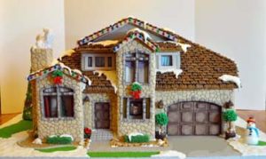 Connecticut Bridgeport Cobblestone Brick and Mortar Custom Gingerbread House in North Carolina