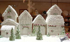 Colorado Aspin Denver white Frosted Christmas village in New Mexico