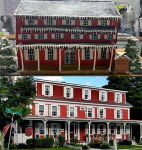 New York Manhattan Red Faced Matching Custom Gingerbread Hotel in Alabama