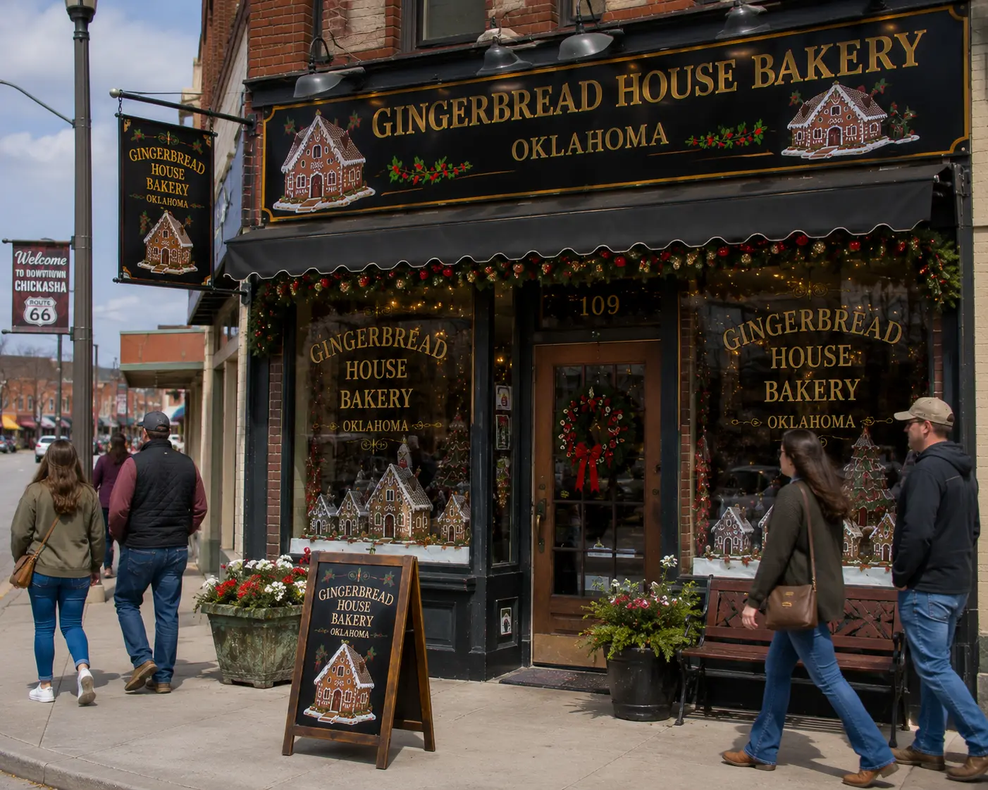 Custom Christmas gingerbread house bakery in Oklahoma